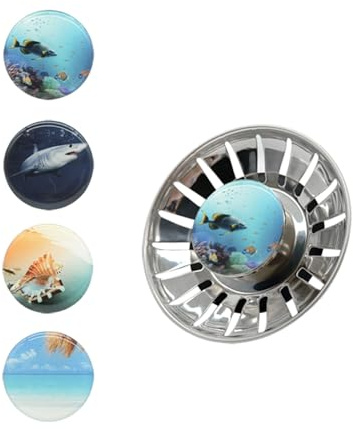 Kitchen Sink Strainer Plug, Stainless Steel, Interchangeable Emoji Design (bh-78mm)