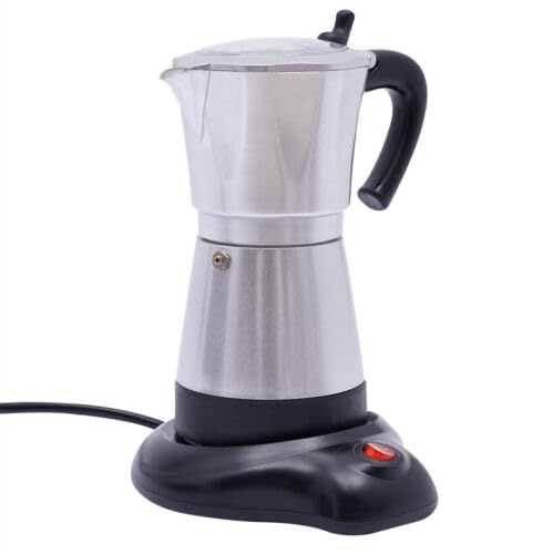 Queeucaer Macchina da caffè elettrica da 300 ml, 6 tazze, Italia Moka, 480 W, adatta per 1-6 persone e può essere utilizzata in famiglie, incontri, caffè, uffici, dormitori universitari
