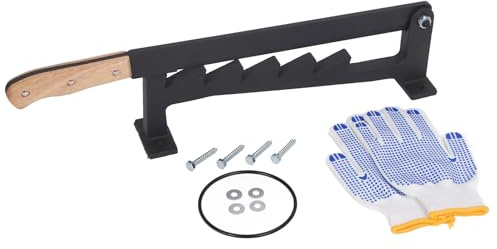 Greensen Wall Mounted Firewood Kindling Splitter, High Carbon Steel Manual Wood Splitter for Softwood, with Protective Gloves for Outdoor Camping