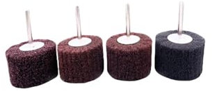 Lot de 4 disques de polissage abrasifs non tissés pour perceuses - Grains 120, 180, 320, 600 - Disques de polissage pour métal, bois, plastique - 1/4, 25 x 25 x 6 mm