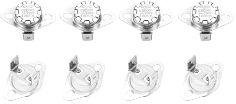 QUARKZMAN 8 Stück Thermoschalter 100°C Öffner 250V 16A Temperaturschalter Thermostat KSD301 Bimetall Thermoschutz für Mikrowellen, Backöfen, Kaffeemaschinen