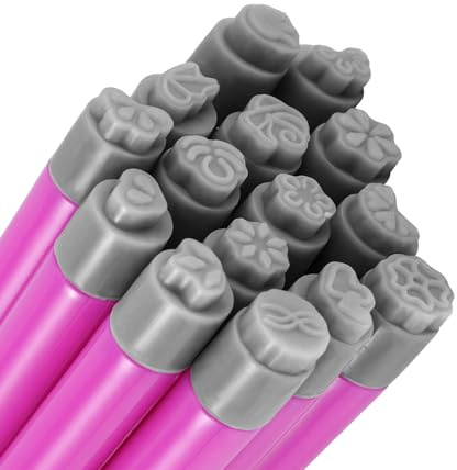 15 Stk Nailart Stempel Stifte Set, Nagel-Blumen-Design Stempelstifte Nagel-Graffiti Mode DIY Nailart-Punktierung Design-Tools mit Verschiedenen Mustern für Frauen Mädchen Zuhause Maniküre