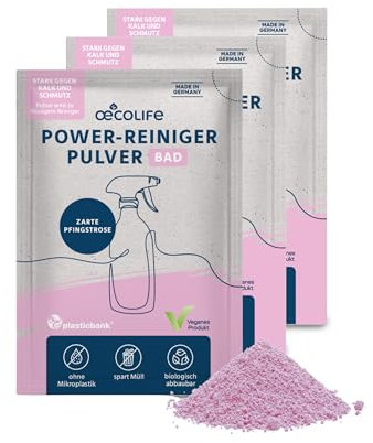 œcolife Badreiniger Pulver, 3x500ml Ansatz, biologisch abbaubar, plastikfrei verpackt