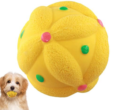 Generisch Quietschende Hundeball, quietschende Spielzeugbälle für Hunde, Pet Latex Molar Chew Ball, Eingebautes Soundgerät Haustier-Zahnen-Spielzeug für mittelgroße und kleine Haustiere