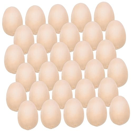 Warmhm Osterdekorationen – 50 Stück Holzeier Eier Selbst Bemalen Holzeier Zum Basteln Ostereier-