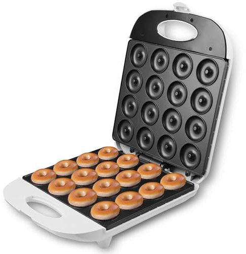 CYTBEK Electric Rotating Donut Maker with Non-Stick Plates, 1400W Mini Waffle Iron with LCD Timer & Adjustable Thermostat – Commercial & Home Breakfast Machine