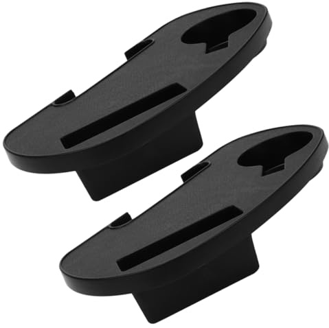 Portavasos para Sillón Reclinable Negro, 2 Piezas de Plástico | Clip-on, Resistente al Clima, para Silla Lounge en Jardín y Actividades al Aire Libre