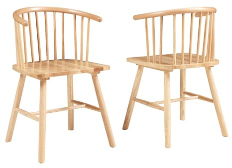 [en.casa] Esszimmerstühle 2er Set Stami Stuhl Essstühle 79 x 53 x 48 cm Stühle für Esszimmer Küche Wohnzimmer Homeoffice Küchenstühle Holz Natur