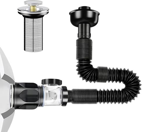 Kitchen Sink Drain Pipe Flexible Stretchable Strainer Pipelines Hose Easy Installation Sink Drain Pipe Plumbing Bathroom Washbasin Accessories
