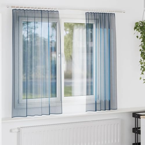 Genérico Cortinas de Gasa con Bolsillos para Varillas 2 uds. Azul Real,Casa y jardín,Decoración,Tratamientos de la Ventana,Cortinas y visillos,Azul,0.35 KG,4102211