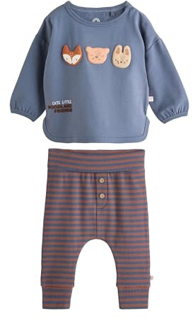 NEXT Nyfödda pojkar Set med babytröja och leggings 2 delar Blue Woodland 56