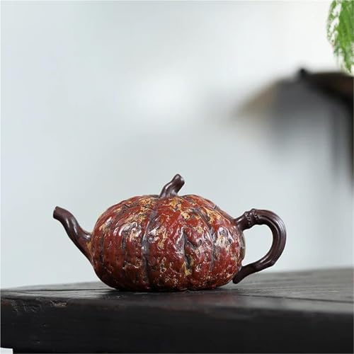 Service Pot Citrouille Fait La Main, Minerai Brut Boue Violette, Bouilloire Trempage, Service Thé Zisha, Cafés Théières Anciennes Argile Yixing 300ml Services A Thé Portables
