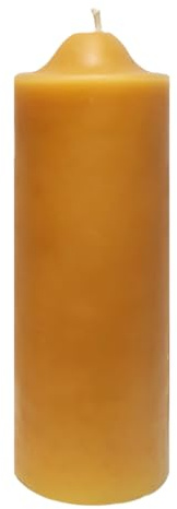 Handgegossene Bienenwachskerze glatt - Duftende Stumpenkerze handgefertigt - 100% reines Bienenwachs - 60 x 190 mm - Honigkerze - aus eigener Imkerei - Goldgelb - Weihnachten - Advent - Groß - XXL