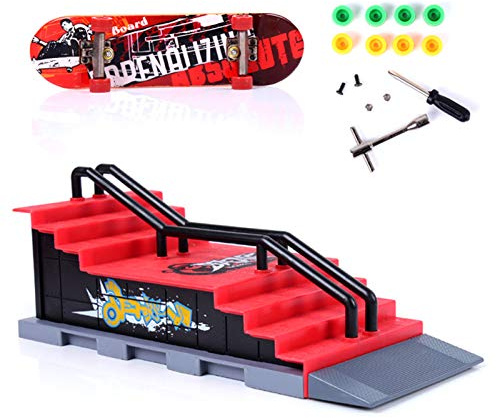 Generisch Finger Skateboard Skate Park Kit kombinierte Rampe und Bahn Lernspielset für Extremsportbegeisterte