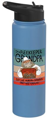 Beekeeper Grandpa Cool Grandpa Honey Harvester Bee Guard Stainless Steel Insulated Water Bottle