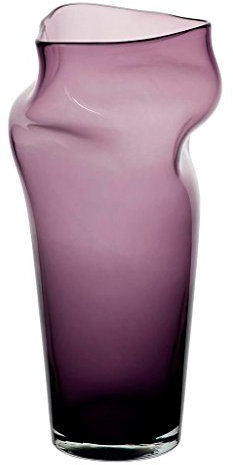 Blumenvase, Stangenvase, Glas Vase Andromeda, violett, 33 cm, moderner Style (Art Glass Powered by Cristalica)