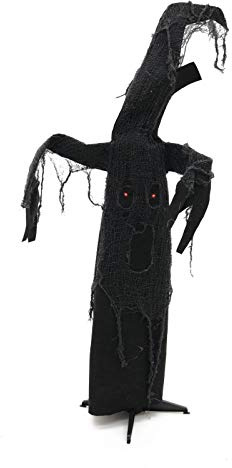 EUROPALMS Halloween Schwarzer Baum, animiert 110cm / Schwarzer Geisterbaum, der Sich zu Geräuschen bewegt und Soundeffekte erzeugt