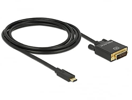 Delock Kabel USB Type-C Stecker > DVI 24+1 Stecker (DP Alt Mode) 4K 30 Hz 2 m schwarz
