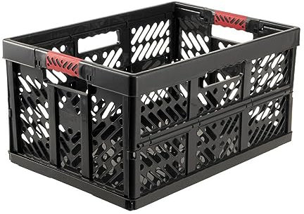 keeeper 4x Stabile Profi-Klappboxen mit Soft-Touch Griffen, 54 x 37 x 28 cm, 45 l, Ben, Graphit-Grau