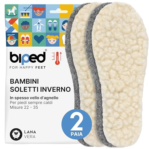 biped 2 par barninnersulor av lammull - extra tjocka vintersulor av lammull och filt - värmande sulor för kalla dagar z2690(22-23)