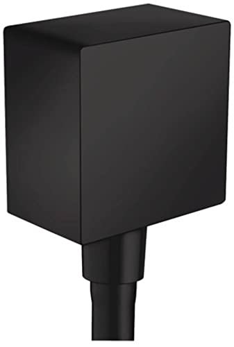hansgrohe Schlauchanschluss FixFit Square, Wandanschluss mit Rückflussverhinderer, Mattschwarz, Klein