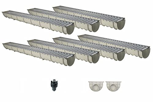 Entwässerungsrinne GFK MEA MEAHOME Classic mit Zubehör als SET 7 Meter