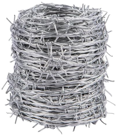 Garden Mile Galvanised 1.7mm X 30m Barbed Wire Supplied In Storage Tub - Outdoor Garden Security Fence Fencing Anti-cat Fox Bird Deterrent Spikes Barb Wire Roll Chicken Wire