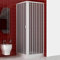 Box Doccia 70x70x185 cm modello Paola in PVC cabina con apertura angolare doppia anta a soffietto riducibile reversibile di colore bianco.