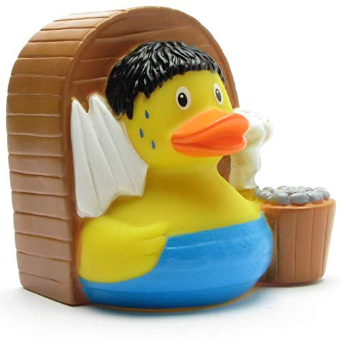 Duckshop I Badeente Sauna I Quietscheente I L: 8 cm I Quietscheentchen I Geschenk für Saunaliebhaber I Präsent Sammler