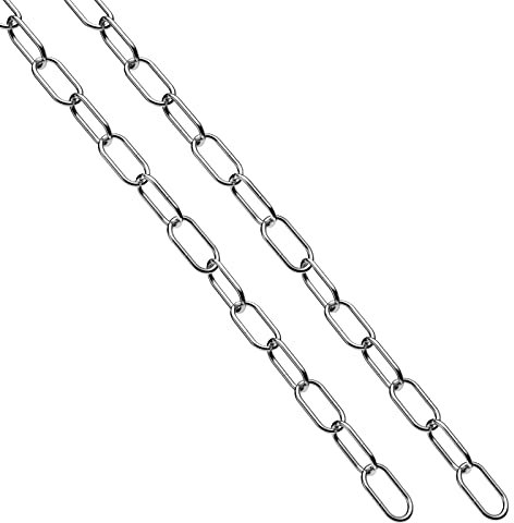 hannger Stainless Steel Chain, 3MM by 3M Small Strong Chain Link Chain, Light Duty Chainlink Utility Metal DIY Decorative Chain Camping Pet Dog Chain Hanging Chain for Bird Feeder Planters Signs
