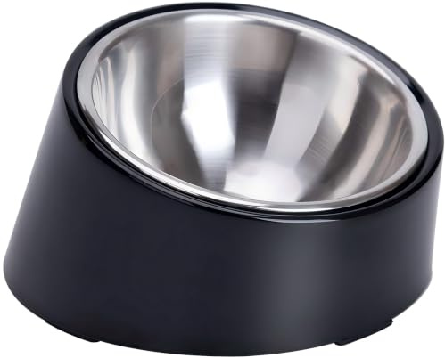 SuperDesign 15 Grad Neigung Hundenapf, Schräger Katzennapf, Geneigter Futternapf, Gekippter Erhöhter Fressnapf, Erhöhte Futterstation, Rutschfester Melamin Ständer