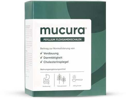 Mucura Flohsamenschalen Pulver 200g - Mind. 99% Reinheit - Verdauungsunterstützung - Geschmacksneutrale Ballaststoffe - Höchste Reinheit und Qualität - Premium Psyllium Husk