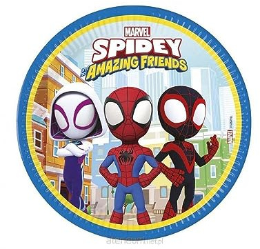 Procos Spidey and His Amazing Friends Lot de 8 assiettes de fête FSC