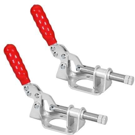 POWERTEC 2PK Toggle Clamp, 300lbs Holding Capacity, 302F Quick Release Push/Pull Clamp for Woodworking Jigs and Fixtures, Pocket Hole Jigs, Welding, CNC (20304-P2)