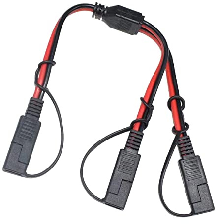 Liwinting SAE Y-Splitter 1 auf 2 Verlängerungskabel für Solarzellen-Photovoltaikkabel, Stecker auf Buchse, 14AWG 30cm