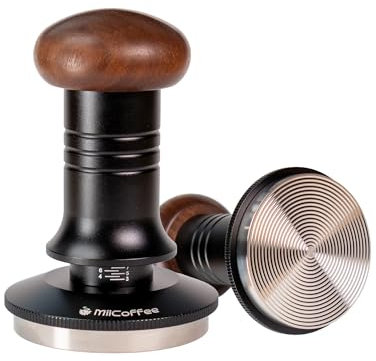 MiiCoffee Espresso Coffee Tamper 58.5mm, Level Coffee Tamper for 58mm Portafilter, Adjustable Depth Stainless Steel Ripple Base