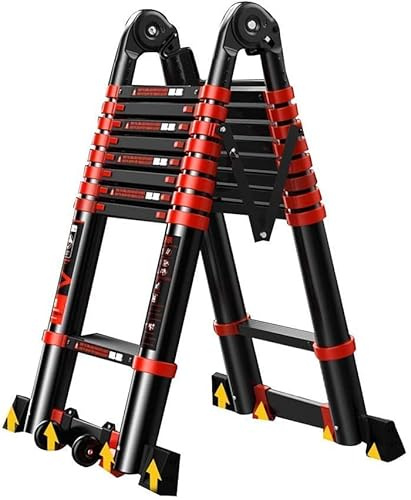 KEppd Scala,Scala a Spina di Pesce,Scala telescopica 3.4-8.2M Scala telescopica in Alluminio Alta Multiuso Resistente Facile da riporre e Facile da trasportare,4.1+4.1=Dritto 8,2 m (3,3+