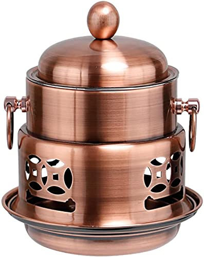 2er-Pack Kupfer Hot Pot Herd Mini Hotpot Pfanne Edelstahl Chafing Dishes Alkohol Topf Herd Single Home Küche Kochgeschirr, ohne Brennstoff