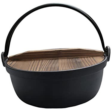 OQHAIR Handle PC Cast Iron Pan Nonstick Cookware Korean Pots for Cooking Outdoor Oven Japanese Cast Iron Pot Cast Iron Soup Pot with Lid Sukiyaki Pan Camping Cooker Pot Iron Pot with 1