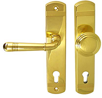 Massiv Messing Haustür Schutzbeschlag Helena Prime LS Messing poliert Hs 92