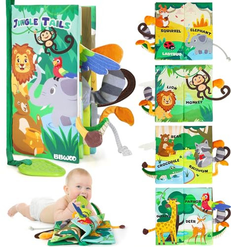 BBWOO Babyspielzeug 0–6 Monate, sensorisches Spielzeug für Babys, sensorische Bücher für 0–6 Monate, weiche Bücher, Baby-Essentials für Neugeborene, Spielzeug, Baby-Geschenke