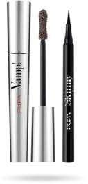 Pupa Mascara Vamp! (Colore Chocolate Brown) + Eyeliner Skinny Liner (Colore Extra Black) - Ciglia dal Volume smisurato e intensificate con Penna ultra slim, Tratto facile e super sottile