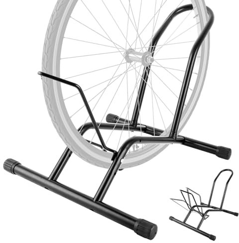 AKOLAFE Soporte de bicicleta ajustable para bicicleta de 16 a 29 pulgadas, color negro, soporte para bicicleta de montaña, metal, para interior, exterior, garaje