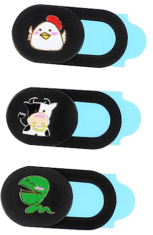BELLIFFY Cubierta de Cámara Web de Privacidad para Teléfono y Computadora, Diseño Animal Creativo, Mini Tamaño Compacto, Pack de 3 Piezas Color Verde, Protección Práctica contra Espionaje
