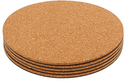 ANDRESLAD Lot De 5 Dessous De Pot De Fleur en Liège Rond 20.00 cm Tapis pour Jardinière Coussinets De Protection Anti-Fuite Réduit Les Rayures sur Meubles Et Sols Intérieur Et Jardin