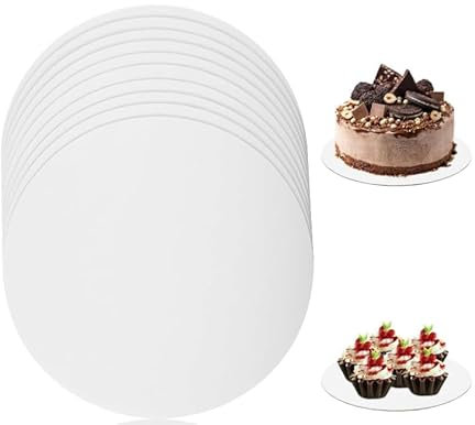 Jortmrd 12 Stück Tortenunterlage Cakeboard 30 cm Rund Tortenplatte Pappe Cake Board Tortenboden Kuchenplatte Kuchenunterlage für Transport und Präsentation von Kuchen und Torten (Weiß)