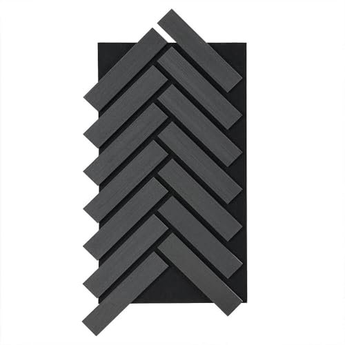 Home Deluxe - Panneau acoustique aspect chevrons Black Oak 80 x 40 cm I Panneau insonorisant Panneaux acoustiques Panneau mural