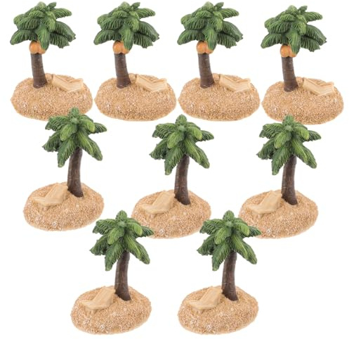 Operitacx 10 Pezzi Di Palma Da Cocco in Resina in Miniatura Per Decorazioni Da Giardino Con Sabbiera