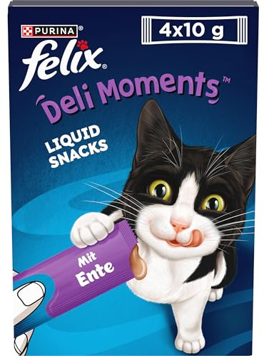 Felix Deli Moments, snack cremoso per gatti con anatra, confezione da 44 (44 x 10 g)