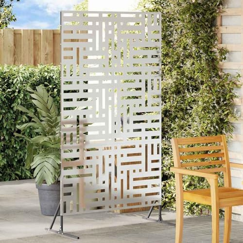 vidaXL Sichtschutz 100 x 50 x 180 cm Verzinkter Stahl Silber | Robuster verzinkter Stahl für eine lange Nutzung, Stylishes Gittermuster, Perfekt für zeitgemäße Gärten